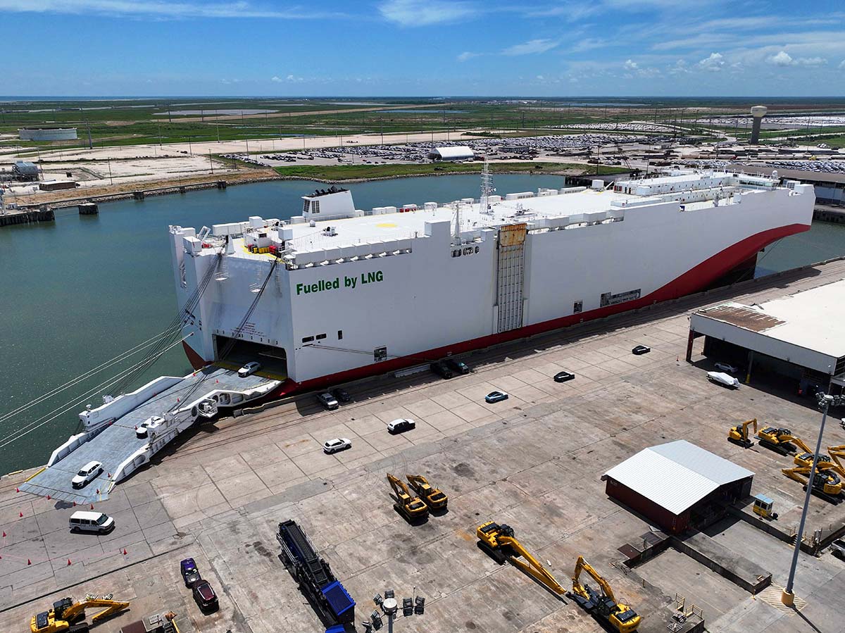 ship on port freeport's channel ship on port freeport's channel